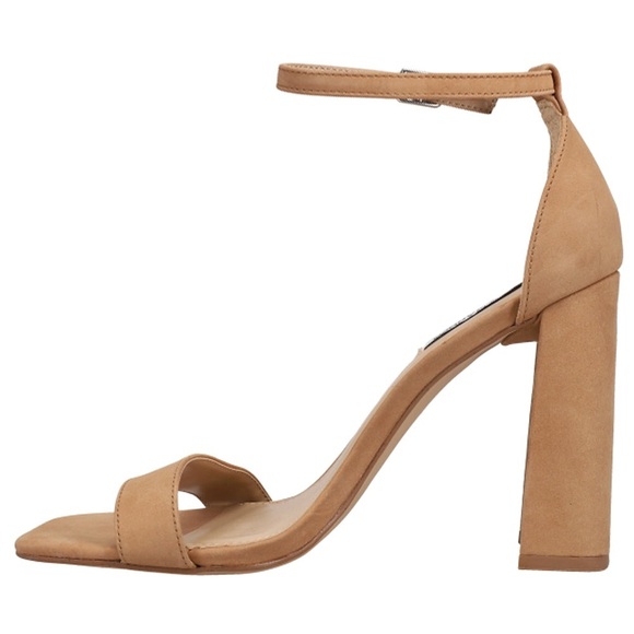 Steve Madden Tiaa Ankle Strap Block Heel Sandals - Size 10 - Camel Nubuck - NWB - Picture 4 of 13